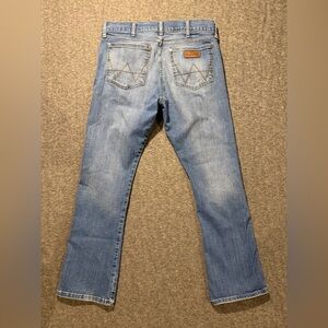Wrangler Retro Jeans Mens 34x32 blue Slim Boot western stretch comfort denim